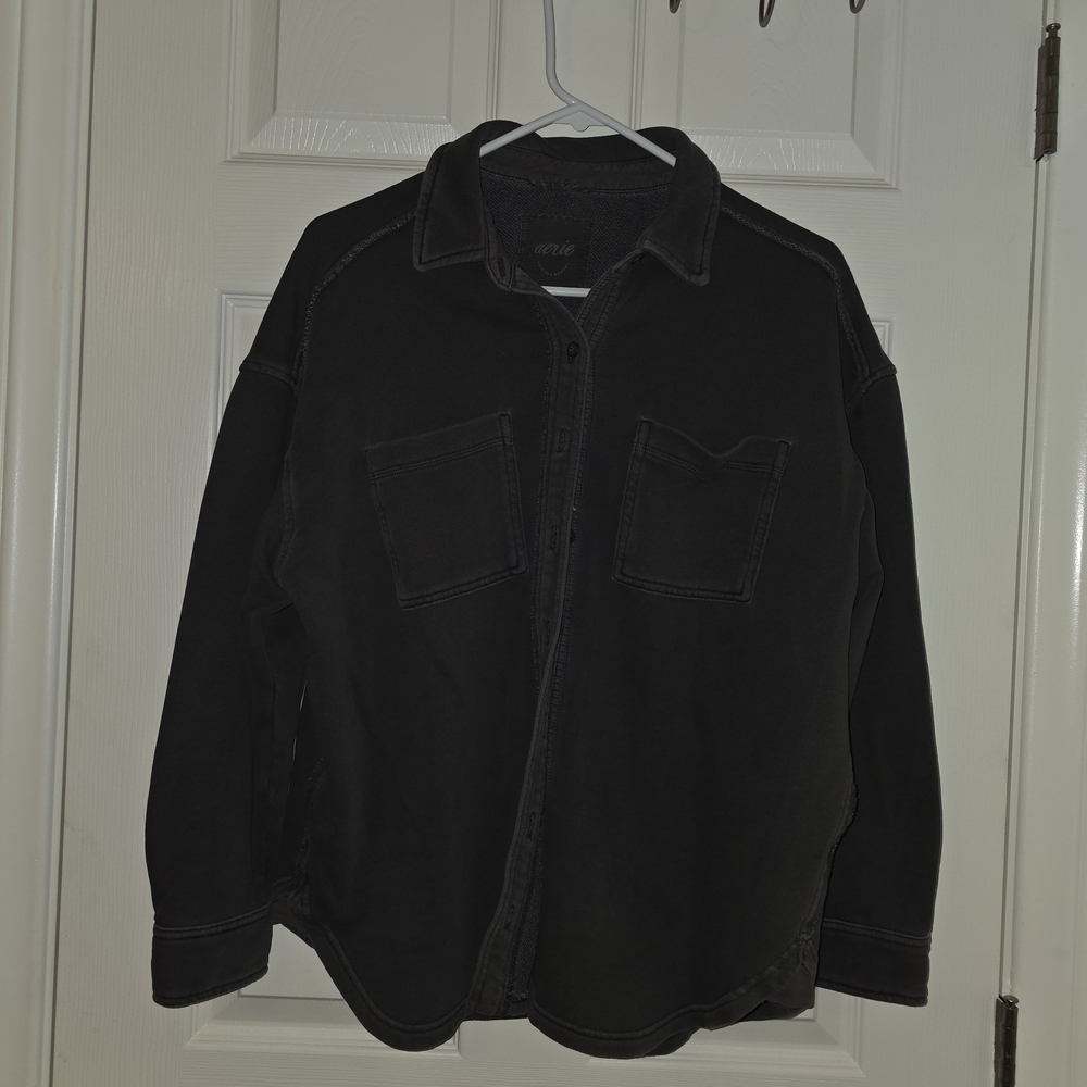 Aerie Men's Black Shirt Jacket